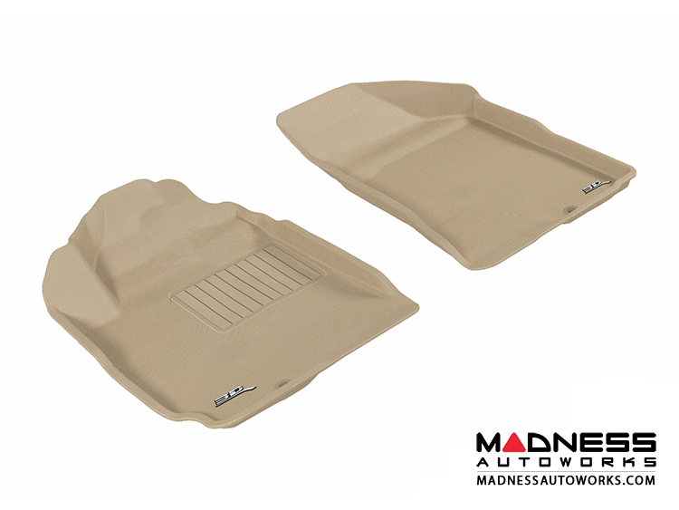 Hyundai Santa Fe Floor Mats (Set of 2) - Front - Tan by 3D MAXpider